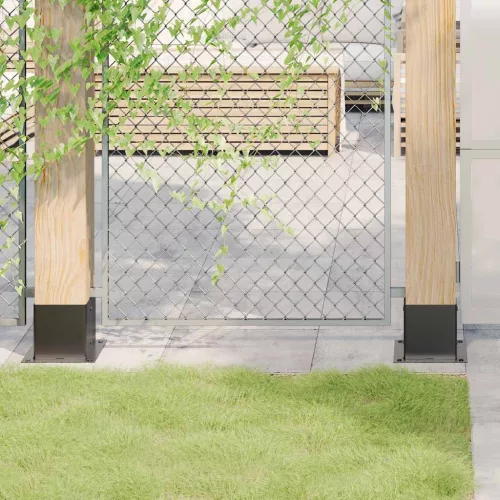  4 db antracit porszórt acél oszlopalapok négyzet alakú