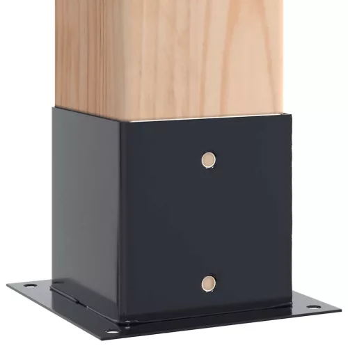  4 db antracit porszórt acél oszlopalapok négyzet alakú