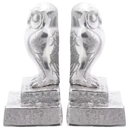  Könyvtámaszok 2 db Ezüst 12x9x19 cm Alumínium Bagoly
