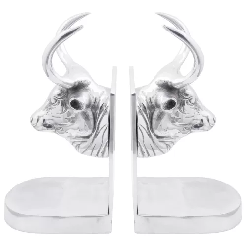  Könyvtámaszok 2 db Ezüst 17x15x27 cm Alumínium Bika