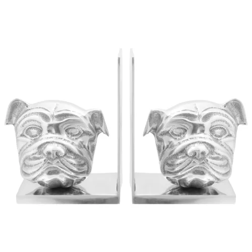  Könyvtámaszok 2 db Ezüst 8x12x16,5 cm Alumínium Kutyás