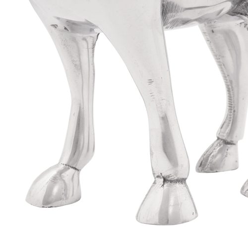  Bika Szobor Ezüst 20x17x23 cm Alumínium