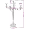  Gyertyatartó Ezüst 39x39x60 cm Alumínium
