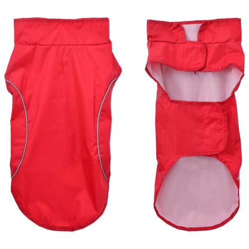  piros poliészter kutya esőkabát fényvisszaverő csíkokkal XXS