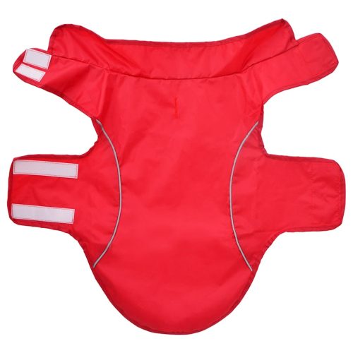  piros poliészter kutya esőkabát fényvisszaverő csíkokkal XXS