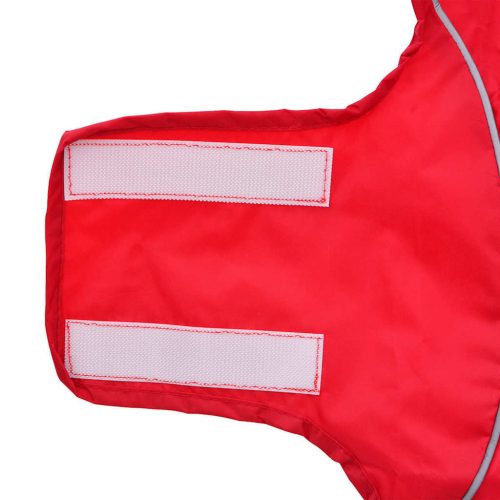  piros poliészter kutya esőkabát fényvisszaverő csíkokkal XXS