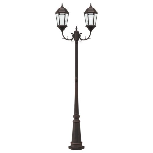  Kerti Lámpaoszlop 2-Lámpás E27 Bronz 235 cm Alumínium