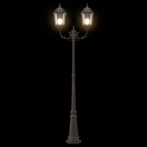  Kerti Lámpaoszlop 2-Lámpás E27 Bronz 235 cm Alumínium