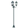  Kerti Lámpaoszlop 3-Lámpás E27 Zöld 220 cm Alumínium