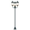  Kerti Lámpaoszlop 3-Lámpás E27 Zöld 220 cm Alumínium