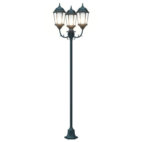  Kerti Lámpaoszlop 3-Lámpás E27 Zöld 220 cm Alumínium