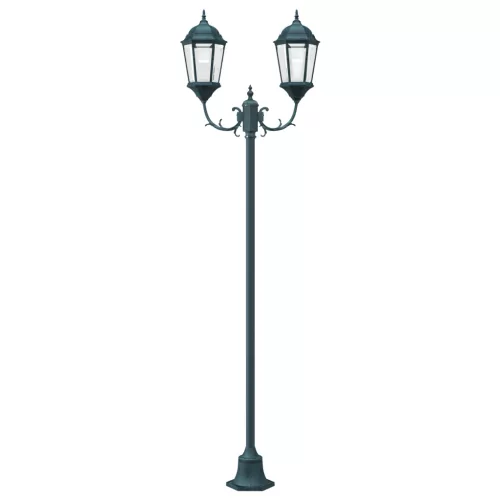  Kerti lámpa oszlop 2-lámpás E27 Zöld 220 cm Alumínium