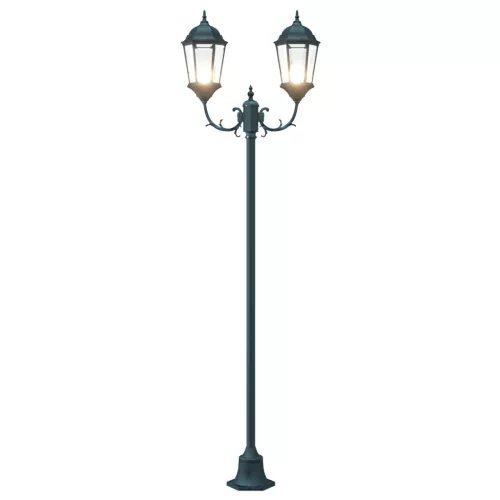  Kerti lámpa oszlop 2-lámpás E27 Zöld 220 cm Alumínium