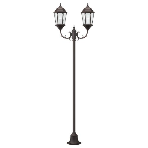  Kert Világítóoszlop 2-Lámpás E27 Bronz 220 cm Alumínium