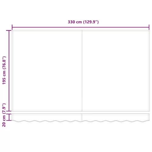  Napellenző ponyva Barna 330 x 195 cm Poliészter
