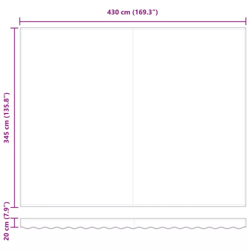  Napellenző Pótanyag 4.5x3.5 m Kerethez, Fehér