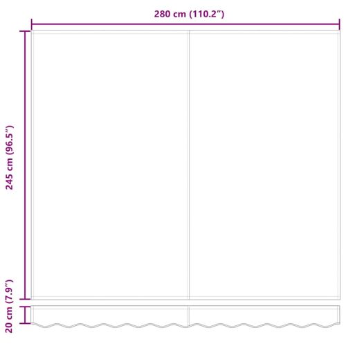  Napellenző ponyva Zöld és sárga 280 x 245 cm Poliészter