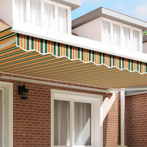  Pavilon Díszítő Szegély Zöld és sárga 480 x 20 cm Vászon