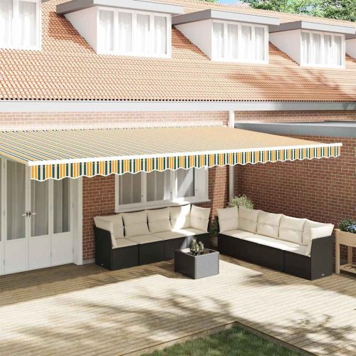  Pavilon Díszítő Szegély Zöld és sárga 580 x 20 cm Vászon