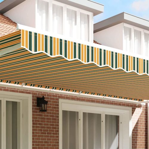  Pavilon Díszítő Szegély Zöld és sárga 580 x 20 cm Vászon