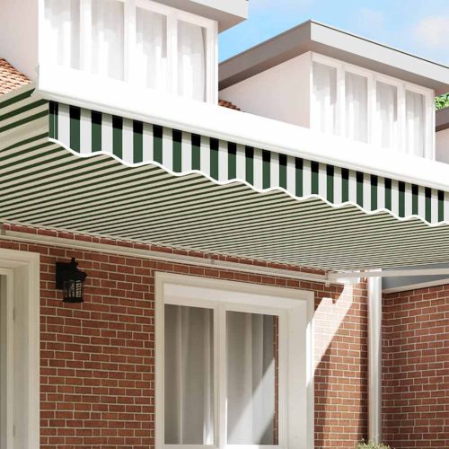  Pavilon Díszítő Szegély Zöld és Fehér 480 x 20 cm Vászon