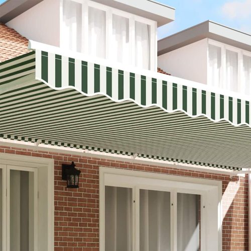  Pavilon Díszítő Szegély Zöld és Fehér 580 x 20 cm Vászon