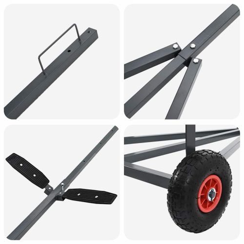  Csónakpótkocsi Ezüst 302 x 107 x 42 cm Acél