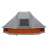  Családi sátor Tipi - Szürke és narancs, 10 fős, vízálló