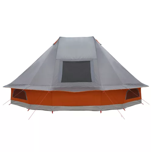  Családi sátor Tipi - Szürke és narancs, 10 fős, vízálló