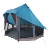  Családi Sátor Tipi Kék 6-Fős Vízálló