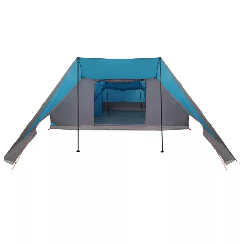  Családi Sátor Kiterjesztett Terasszal - Kék - 12 Fős Vízálló