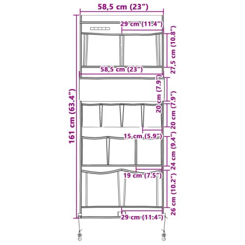  Tároló táska Fekete, Kék 161 x 58.5 cm Oxford
