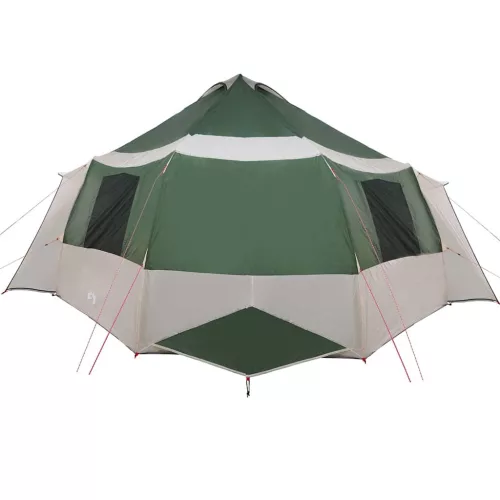  Kabin sátor tetővel tárolóval Zöld és Fehér 405 x 405 x 273 cm