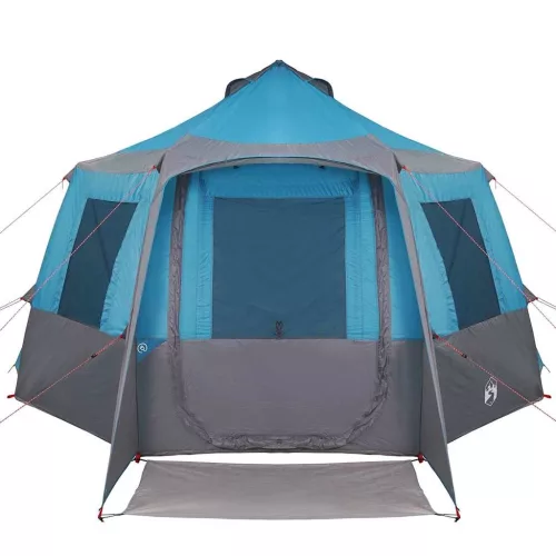  Kabin sátor tetővel tárolóval Kék és Szürke 405 x 405 x 273 cm