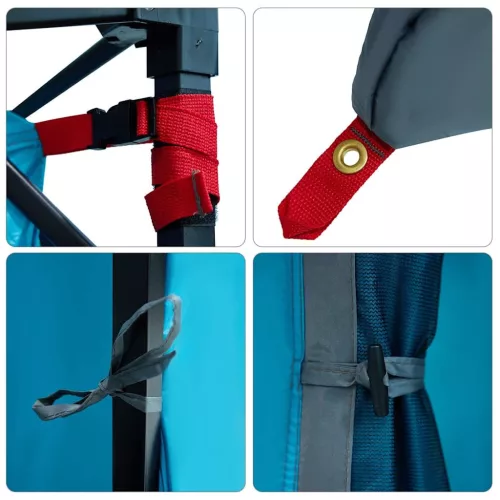  Sátor tetővel Egyéb légi szellőzőnyílással Kék és Fekete 290 x 288 cm