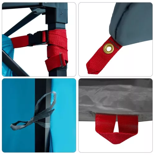  Sátor tetővel Egyéb légi szellőzőnyílással Kék és Fekete 291 x 291 cm