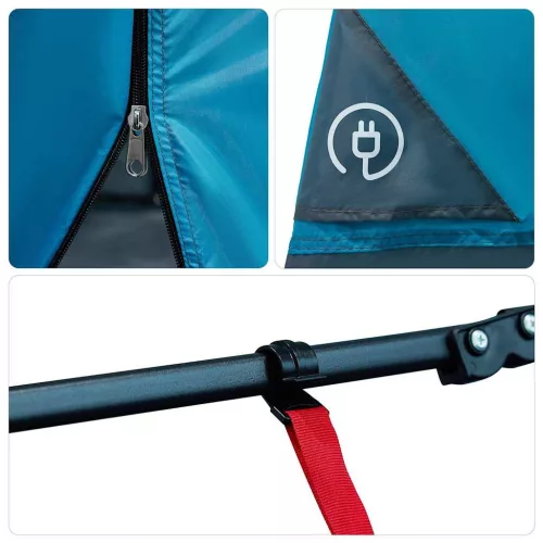  Sátor tetővel Egyéb légi szellőzőnyílással Kék és Fekete 291 x 291 cm