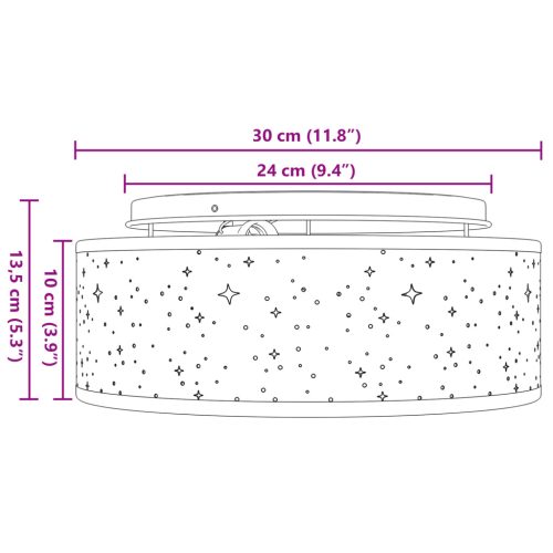  Mennyezeti Lámpák Csillagos Lámpaernyővel Szürke Ø 30 cm E27