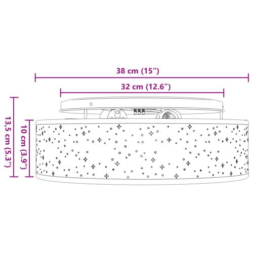  Mennyezeti lámpák csillagos lámpaernyővel Fekete Ø 38 cm Textil E27
