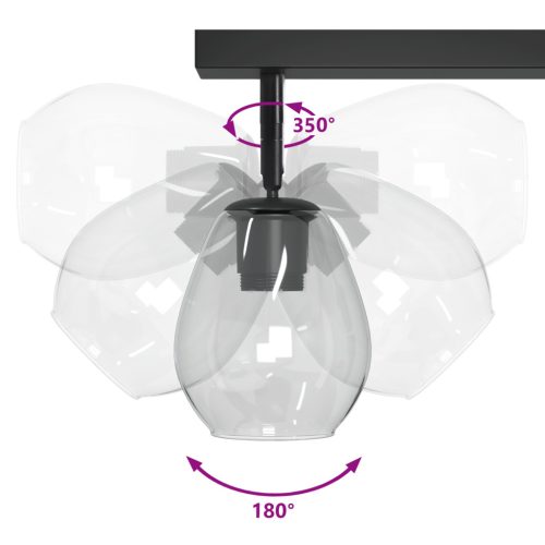  Mennyezeti Lámpák Állítható Üveg Lámpaernyővel Anthracit E27