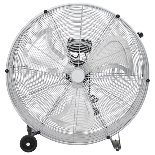  Kerek Ventilátor Kerekekkel, 3 Sebességgel, Ezüst, Φ77 cm