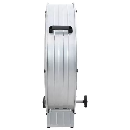  Kerek Ventilátor Kerekekkel, 3 Sebességgel, Ezüst, Φ77 cm