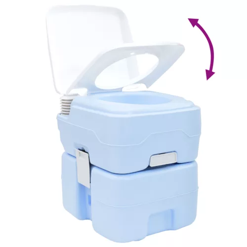  Hordozható Toalett Kék és Fehér Műanyag 20 L