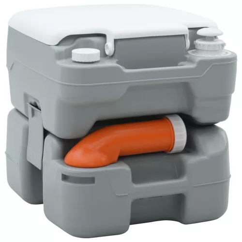  Kemping WC Hordozható Szürke 10L Frissvíz 20L Hulladéktartály