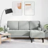  3-Fős Kanapé Chaise L alakú Világosszürke 160 cm Pamut