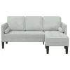  3-Fős Kanapé Chaise L alakú Világosszürke 160 cm Pamut