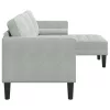  3-Fős Kanapé Chaise L alakú Világosszürke 160 cm Pamut