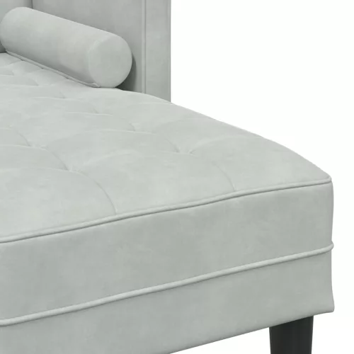  3-Fős Kanapé Chaise L alakú Világosszürke 160 cm Pamut