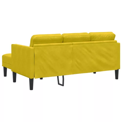  L-alakú Kanapé Sárga 173x131x67 cm Bársony