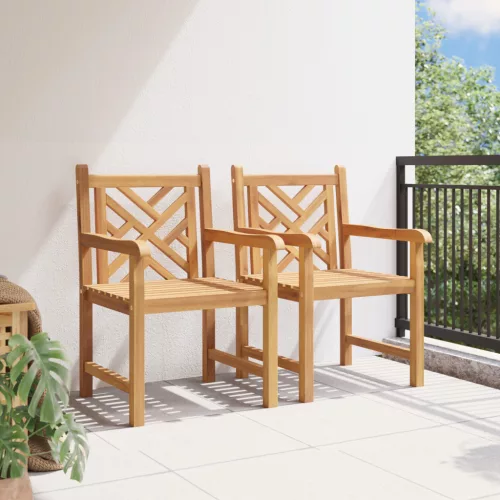  Kerti Szék 2 pcs Barna 58 x 60 x 90 cm Tömör tíkfa